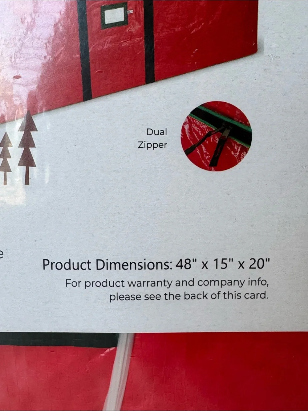 Zober 7.5 Ft Christmas Tree Storage Bag Red NIP